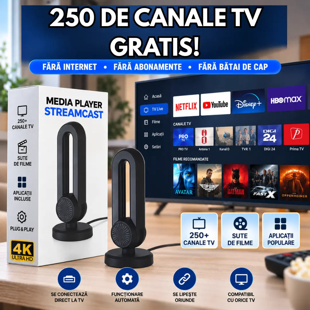 Antena cu 250 de CANALE GRATIS